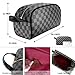 Makeup Bag Leather Travel Makeup Cosmetic Bag for Women Waterproof Makeup Organizer Purse Leather Large Capacity Toiletry Pouch Storage Makeup Tools Jewelry Foundation (Black)