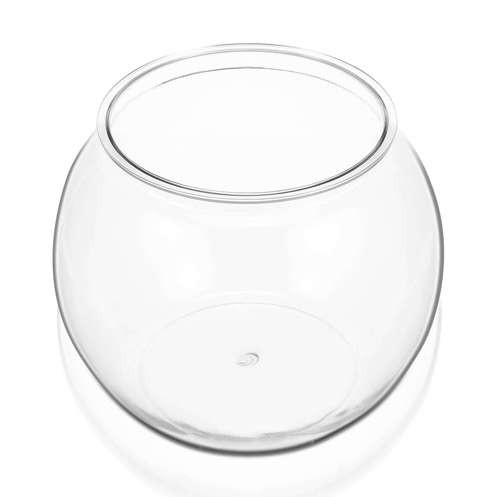 Goldfish Bowl, Round Fish Tank Desktop Small Aquarium Plastic Terrarium Bowl for Goldfish Tortoise Decorative Home Office Decor Stable Material High Transparency