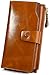 YALUXE Women's Genuine Leather Wallet RFID Blocking Multi Card Holder with Cell Phone Pocket Mothers Day Gifts