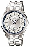 Casio Men's Core BEM119D-7AV Silver Stainless-Steel Quartz Watch with White Dial