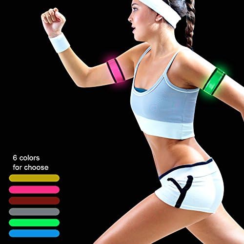 KYC 2Pcs Package Sports LED Slap Armband Lights Glow Band Ankle band for Running Replaceable Battery 4 Modes 35cm Glow Bracelets Glow in the Dark (Blue)