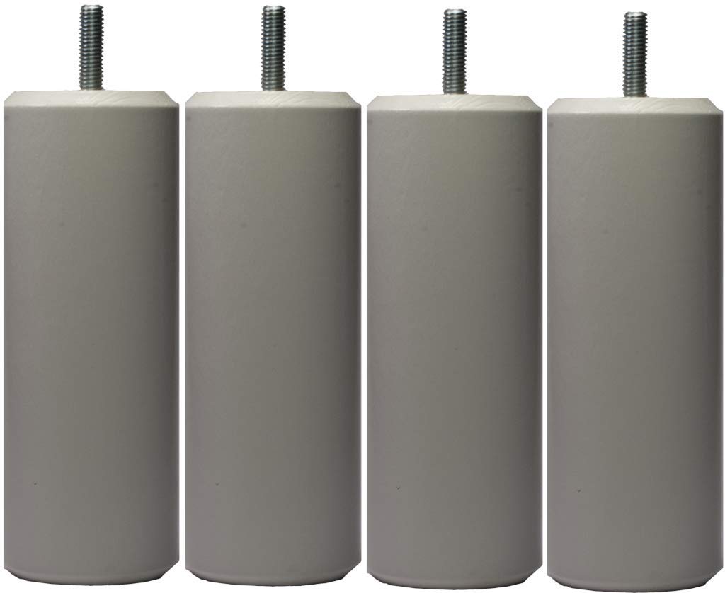 dutis Margot Chameleon Cylinder Set of 4 Legs for Wooden Slatted Frame 7 x 7 x 20 cm, Wood, White, 7 x 7 x 20 cm