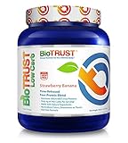 BioTrust Low Carb Natural and Delicious Protein Powder Whey & Casein Blend from Grass-Fed Hormone Free Cows - Strawberry Banana