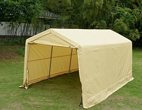 Bestmart INC 10x15ft Heavy Duty Beige Carport Portable Garage Storage Shed Canopy - Thumbnail 3