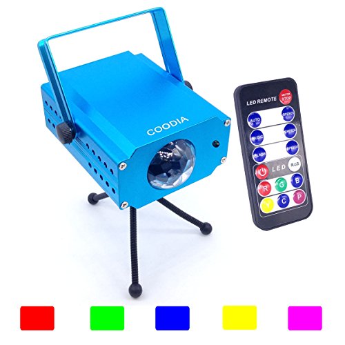 COODIA Portable 9W Remote 7colors Led Stage Light Water Effect Ocean Moving Waves Projector Lighting with Remote controller
