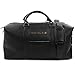 Weekender Bag in Black - Carry On Duffel Tote Bag with Brass Finishing