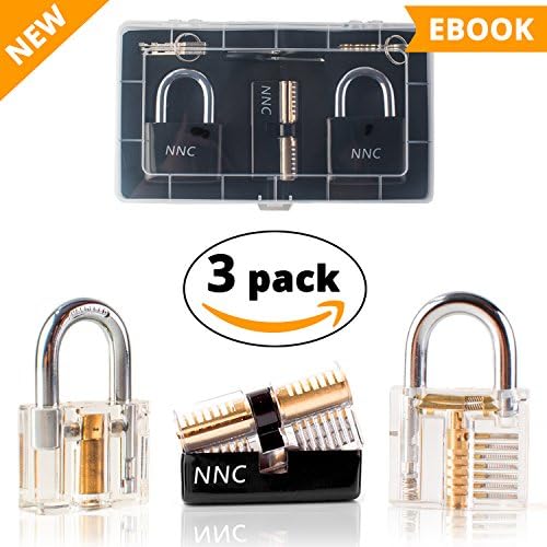 Learning Lock Combination Play Set Kit Picktools15PCS Conbination Set Lock- Gifts &amp; Presents for men - Men Dad Grandfather Hombre Gifts For Boyls Play Set Kit Practice Transparent