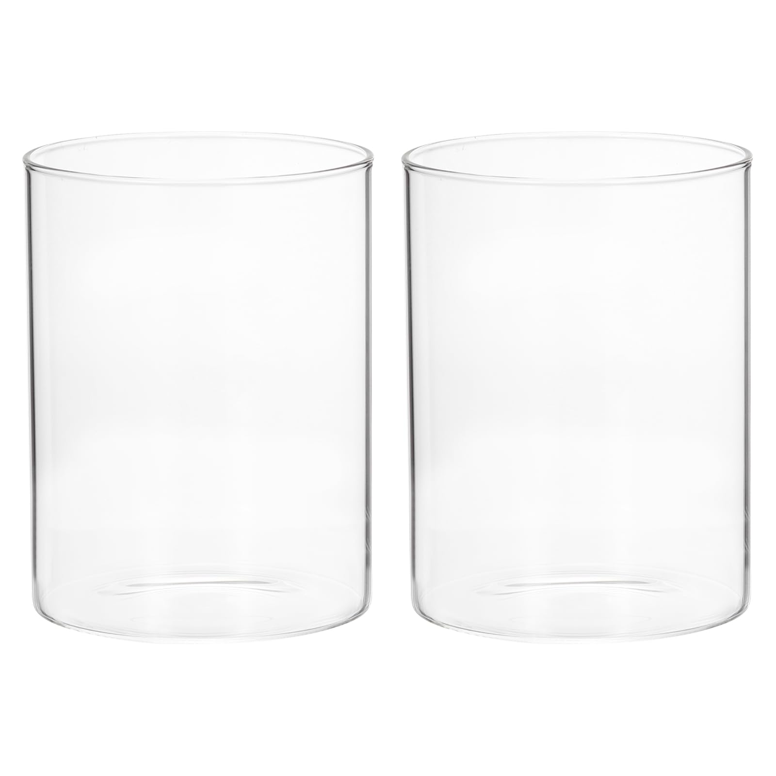 PATIKIL Glass Cylinder Vase, 2 Pcs 3.9" Tall and 3.9" Dia Flower Vase Floating Candle Holder Vase for Home Decor Wedding Centerpieces(22oz)