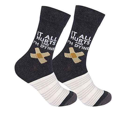 FUNATIC It All Hurts And I'm Dying Funny Medical Themed Socks for Women