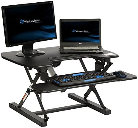 lilac Electric Height Adjustable Standing Desk Riser with Keyboard Tray Black