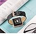 bayite Leather Bands with Frame for Fitbit Blaze Genuine Leather Straps Replacement for Fitbit Blaze Smart Fitness Watch Women Men Black