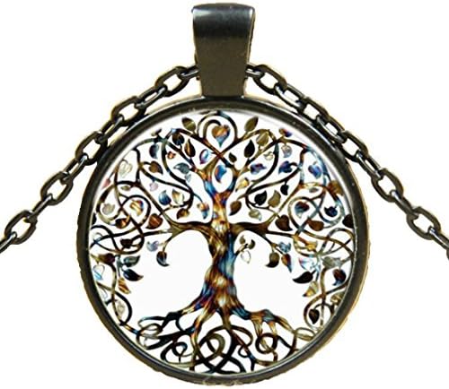 Black Murano Glass Family Tree of Life Pendant with 18" Necklace