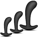 Butt Plug Trainer Kit for Comfortable Long-Term Wear, Pack of 3 Silicone Anal Plugs Training Set with Flared Base Prostate Se