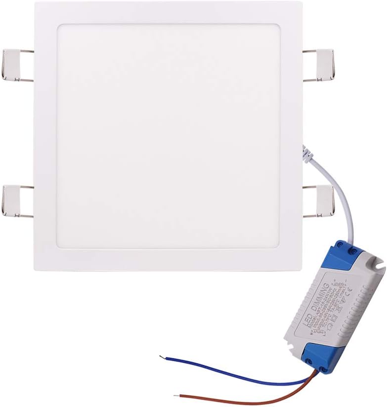 XUNATA 24W LED Square Recessed Lighting Ultra Thin LED Ceiling Lights, 11 inch Cut Size Dimmable Panel Light, 6500K Daylight White Fixture for Home, Office, Commercial Lighting