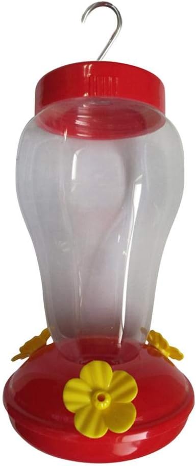 Wateralone Hummingbird Feeder, Plastic Bird Feeder,Hanging 3 Nectar Feeding Stations, Garden Outdoor Plastic Flower Iron Hook Bird Feeder