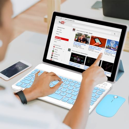 10 inch Tablet Android 14 Tablets 2 in 1 With Keyboard Case Mouse Stylus Android Tableta 8GB+64GB Support 1TB Expansion, 10.1