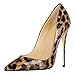 FSJ Women Sexy Leopard Printed Dress Shoes Pointy Toe High Heels Stilettos Pumps Size 11 Leopard-Patent