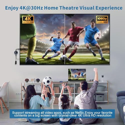 4K/5G HDMI Wireless Transmitter & Receiver, 164FT/50M HD Streaming Video/Audio Receiver for Camera/PC/Laptop/PS5/Blu-Ray to Monitor/Projector, Support Multilingual