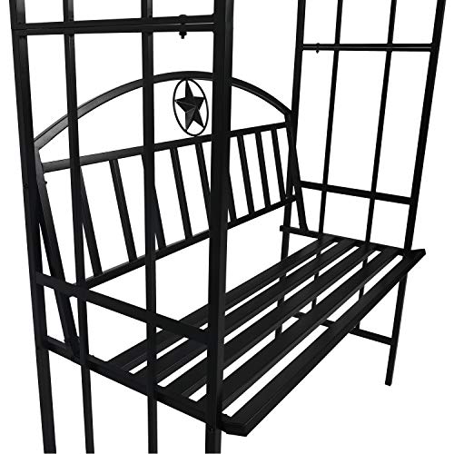 Peachtree Press Inc Garden Pergola Trellis Arbor with Bench 7'5''H x3'7''W Metal Arch Arbour for Climbing Plant Outdoor Garden Patio - Thumbnail 7