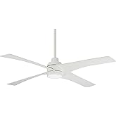 Minka-Aire F543L-WHF Swept 56 Inch Ceiling Fan with Integrated 20W LED Dimmable Light in Flat White Finish