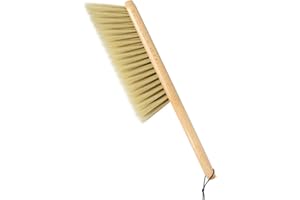 Huibot Hand Broom Soft Bristles Natural Small Dusting Brush Wooden Handle