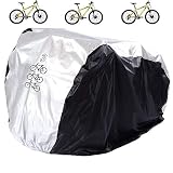 Aiskaer Waterproof Bicycle Cover Outdoor Rain Protector for 1-3 Bikes-dustproof and Sunscreen.Large Size for Mountain Bike Cover, Electric Bike Cover with Windproof Buckle Strap