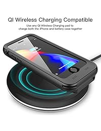 ATOP   Funda para iPhone 7 8 (3200 mAh, incluye protector de pantalla integrado, carga inalámbrica, IPX5, resistente al agua, a prueba de golpes, 4,7 pulgadas)