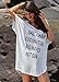 Oryer Womens Letters Print Baggy Swimwear Bikini Cover up Beach Dress T-Shirt, A-white, One Size