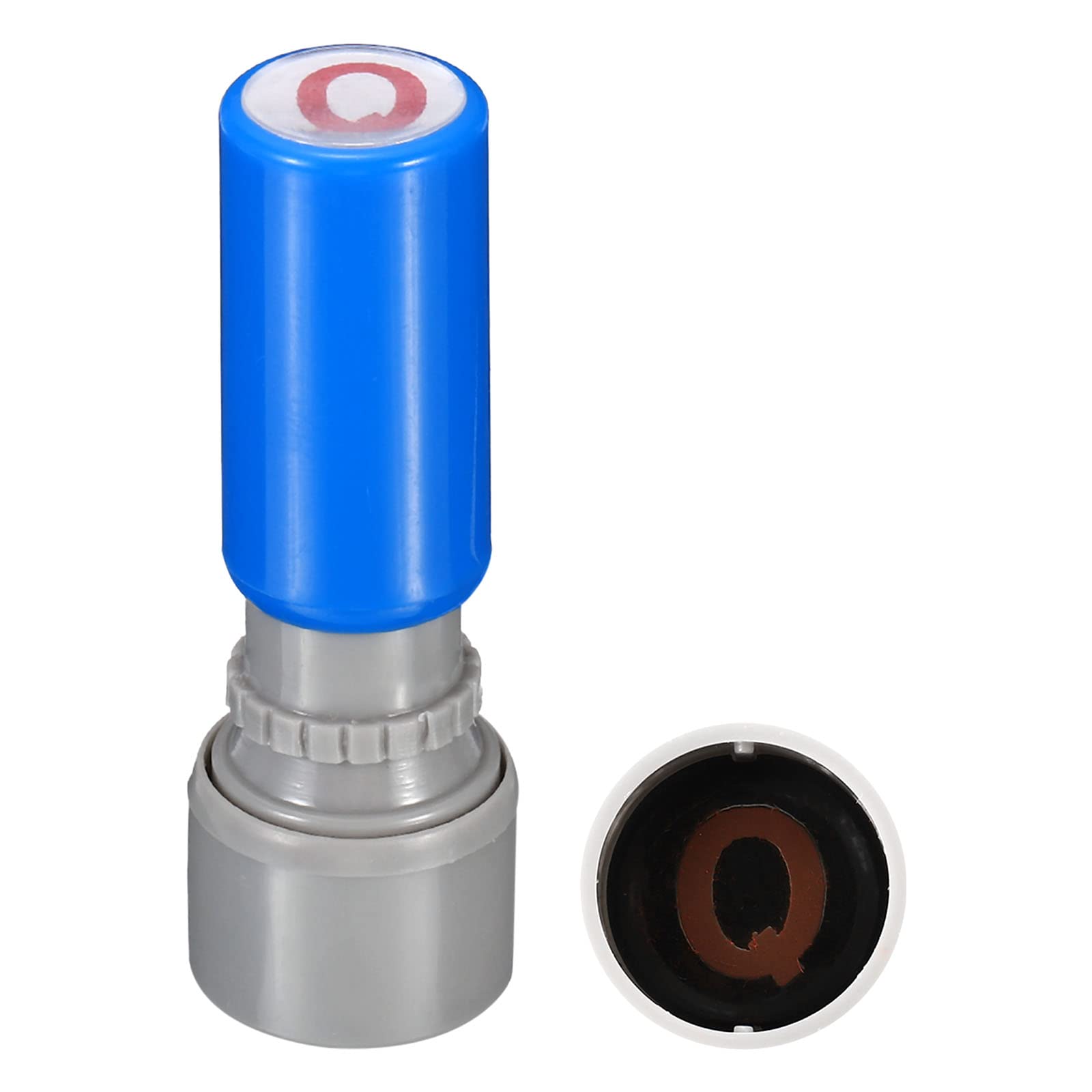 PATIKIL Letter Stamps Self Inking, Character Q 7mm Alphabet Teacher Stamp Initial Stamp Mini Ink Stamp for Class Notebook Scrapbooking DIY Craft, Blue Shell