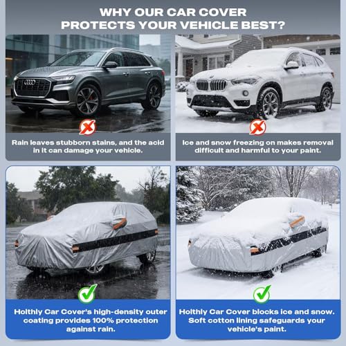 Holthly SUV Car Cover Fit for BMW X3 E83/F25/G01/G45/G48 (2003-2026) 10 Layers Full Canvas 100% Waterproof Car Cover Car Cover Protection