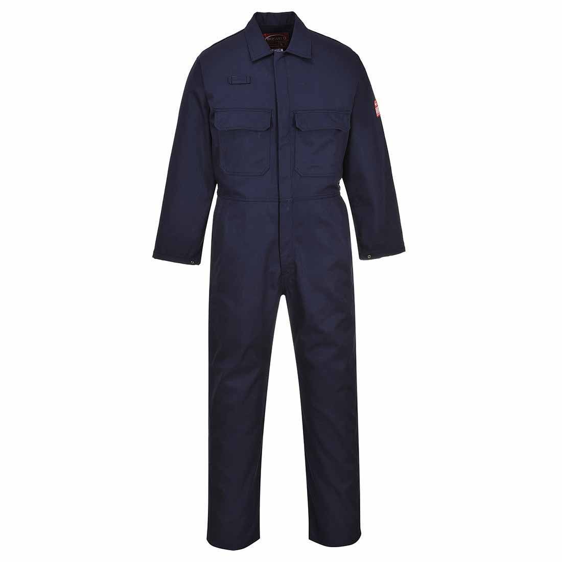 Portwest BIZ1 Mens Heat Flame Resistant Welding Overalls Bizweld FR Protective Boiler Suit Work Coveralls Durable Workwear Mechanics Warehouse Garages Tall Navy, Large