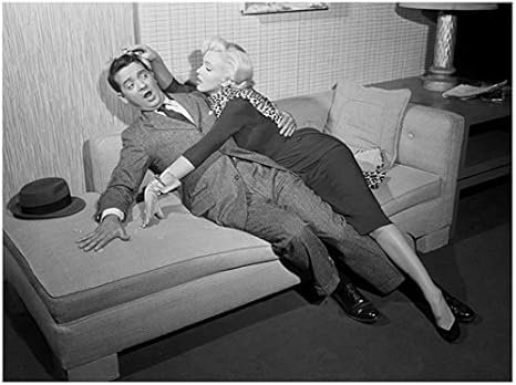 Marilyn Monroe Laying On Guy Seated On Couch 8 X 10 Inch Photo At