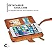 Cornmi iPhone 8 Plus Case, Leather Wallet Case 14 Card Slot Wristlet / Shoulder Strap Flip Stand Zipper Purse Detachable Magnetic Cover for iPhone 8 Plus 5.5 inch (Brown)