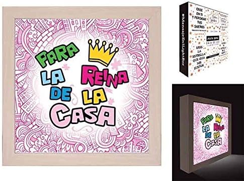 Cuadro, caja de luz con mensaje Para la reina de la casa AH-192: Amazon.es: Hogar