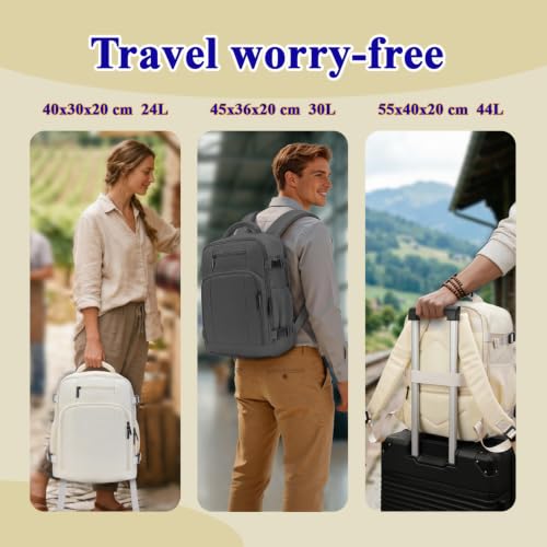 ZHXX Ryanair Backpack 40 x 30 x 20 cm, Hand Luggage 40 x 30 x 20 cm for Ryanair, Airplane Travel Backpack for Multiple Airlines with Charging Hole and Anti-Theft Pocket