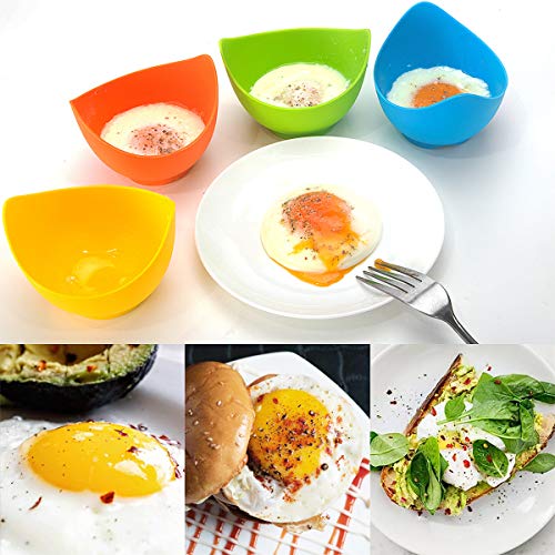 Egg Poacher,Silicone Egg Poaching Cups,NonStick Poached Eggs Cups with