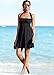 Women Bathing Suit CM-Light Halter Swimsuit One Piece Skirtini Padded Swimwear Black Beach Cover Up Dress