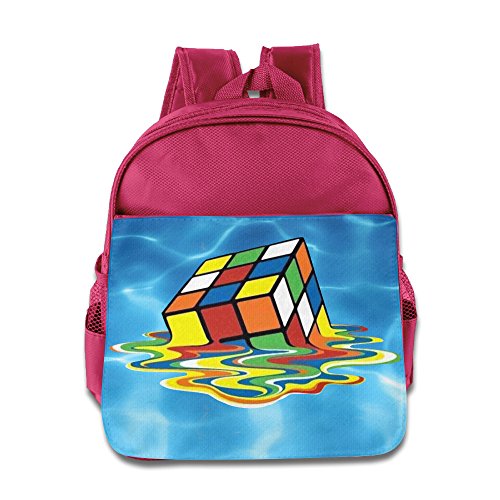 Rubik Cube Melting Rrubik Kids School Pink Backpack Bag