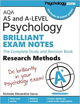 Amazon Com Aqa Psychology Brilliant Exam Notes Research Methods As And A Level 9781720164876 Savva Nicholas Books