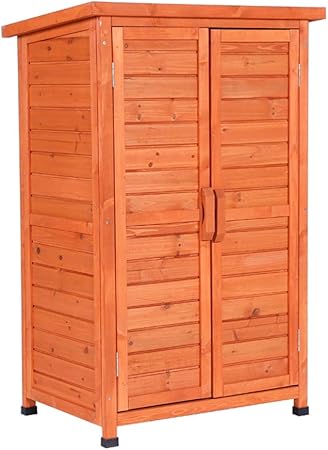 Zhouaicheng Holz Aussen Lagerschuppen Gartenwerkzeugschrank Aufbewahrungsbox Regen Und Sonnenschutz Fur Innenhof Balkon 79 5 55 122 Cm Amazon De Kuche Haushalt