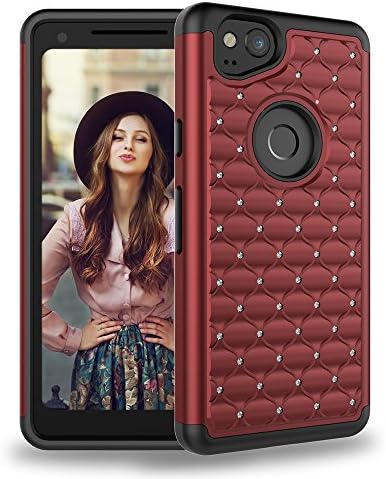 Google Pixel 2 Case,Dake Dual Layer Defender Heavy Duty Shockproof Protective Case for Google Pixel 2 (2017) Red