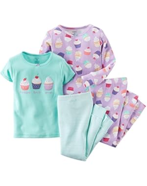 Baby Girls' 4 Piece Graphic Tee PJ Set (Baby)