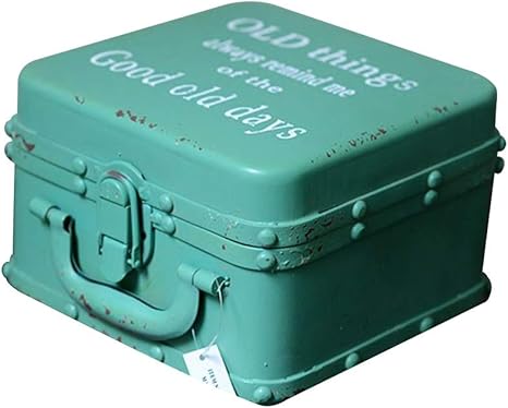 Amazon Co Jp Wmming ブリキボックス アンティークユーズド加工 スーツケース 写真撮影の小道具 ストレージボックス デコレーション 書棚デコレーション 2サイズ 4色 Color Yellow Size 29xx12cm ホーム キッチン