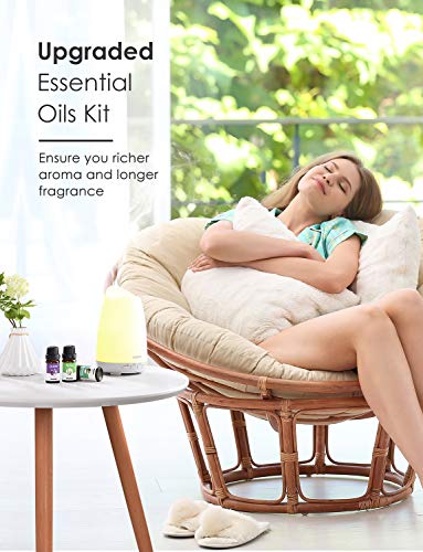 Homasy Aromatherapy Essential Oil Set, 100% Pure Essential Oils Gift Set, Top 6 Natural Essential Fragrance Oil Set for Diffuser, 10ML(Tea Tree, Peppermint, Lavender, Eucalyptus, Lemon Grass, Orange)