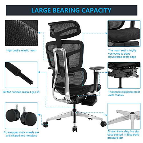 Ergonomic Office Chair Mesh Desk Chair with 5D Armrest, Computer