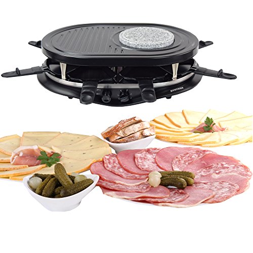 Syntrox Germany 4 in 1 Raclette-Grill-Fondue-Heißer Stein für 8 Personen – Bild 5