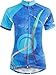 QinYing Women's Short Sleeve Outdoor Bicycle Bike Cycling Jersey Top Blue XL