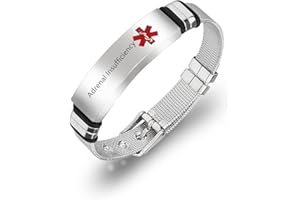 ZKXXJ Personalized COVID-19 Vaccinated Bracelet for Men Women - Stainless Steel Customize Mesh Belt Chain Medical Alert Identification Bracelets Medical ID Bracelets Health Alert Bracelets,Adjustable