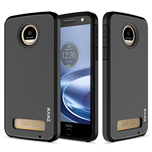 Moto z play case, moto z play droid, ranz black hard im…