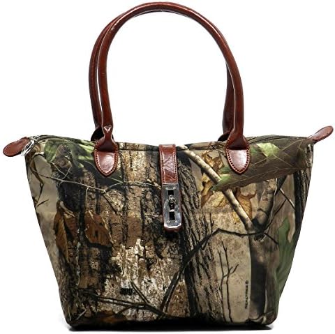 Real Tree Western Camouflage Canvas Shopper Tote Satchel Purse (Brown(939B))